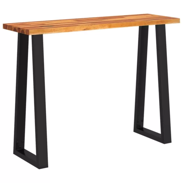 tömör akácfa konzolasztal természetes éllel 110x35x80 cm