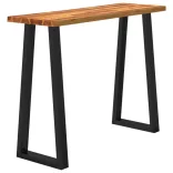 tömör akácfa konzolasztal természetes éllel 110x35x80 cm