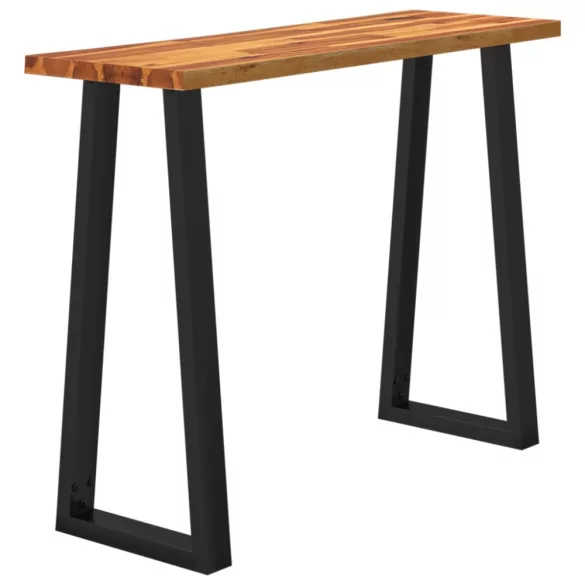 tömör akácfa konzolasztal természetes éllel 110x35x80 cm