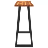tömör akácfa konzolasztal természetes éllel 110x35x80 cm