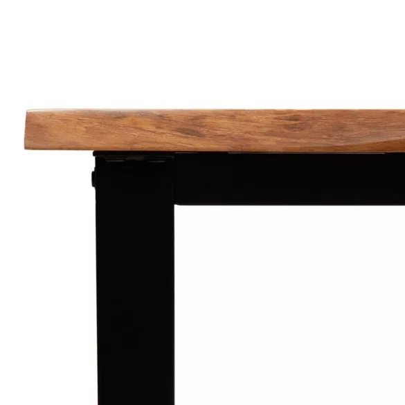 tömör akácfa konzolasztal természetes éllel 110x35x80 cm
