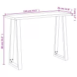 tömör akácfa konzolasztal természetes éllel 110x35x80 cm
