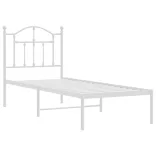 fehér fém ágykeret matrac nélkül fejtámlával 180 x 200 cm