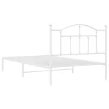 fehér fém ágykeret fejtámlával 100x200 cm