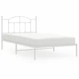 fehér fém ágykeret fejtámlával 107x203 cm