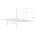 fehér fém ágykeret fejtámlával 107x203 cm