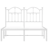 fehér fém ágykeret fejtámlával 120x190 cm