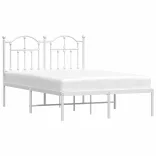 fehér fém ágykeret fejtámlával 120 x 200 cm