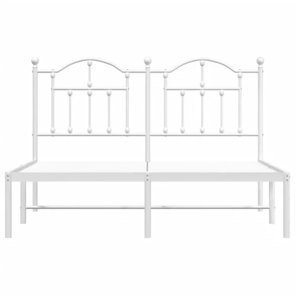 fehér fém ágykeret fejtámlával 140 x 190 cm