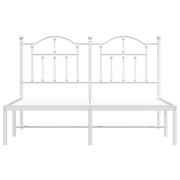 fehér fém ágykeret fejtámlával 150 x 200 cm
