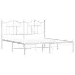 fehér fém ágykeret fejtámlával 183 x 213 cm