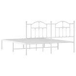 fehér fém ágykeret fejtámlával 183 x 213 cm