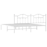 fehér fém ágykeret fejtámlával 193 x 203 cm