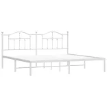 fehér fém ágykeret fejtámlával 200 x 200 cm