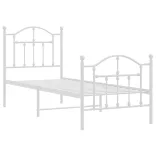 fehér fém ágykeret fej- és lábtámlával 75 x 190 cm