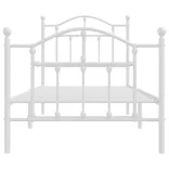 fehér fém ágykeret fej- és lábtámlával 90 x 190 cm