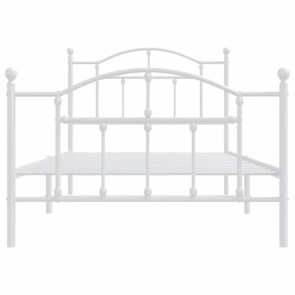 fehér fém ágykeret fej- és lábtámlával 100 x 190 cm