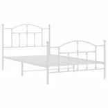 fehér fém ágykeret fej- és lábtámlával 100x200 cm