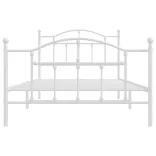 fehér fém ágykeret fej- és lábtámlával 100x200 cm