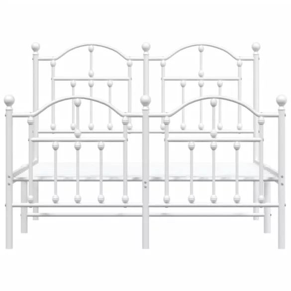 fehér fém ágykeret fej- és lábtámlával 120 x 190 cm