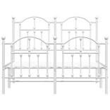 fehér fém ágykeret fej- és lábtámlával 120x200 cm