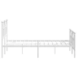 fehér fém ágykeret fej- és lábtámlával 120x200 cm