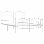 fehér fém ágykeret fej- és lábtámlával 135x190 cm