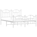 fehér fém ágykeret fej- és lábtámlával 140x200 cm