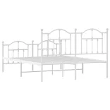 fehér fém ágykeret fej- és lábtámlával 140x200 cm