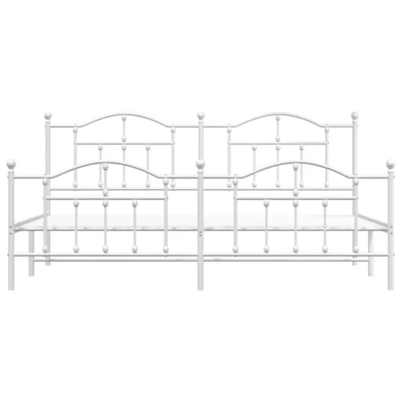 fehér fém ágykeret fej- és lábtámlával 193 x 203 cm