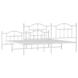 fehér fém ágykeret fej- és lábtámlával 193 x 203 cm