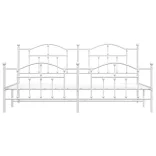 fehér fém ágykeret fej- és lábtámlával 200x200 cm