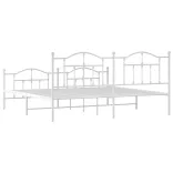 fehér fém ágykeret fej- és lábtámlával 200x200 cm