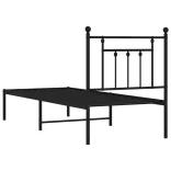 fekete fém ágykeret fejtámlával 75 x 190 cm