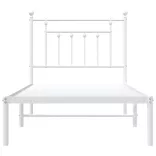 fehér fém ágykeret fejtámlával 90x200 cm