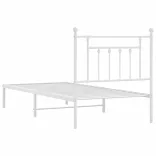fehér fém ágykeret fejtámlával 90x200 cm
