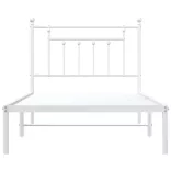 fehér fém ágykeret fejtámlával 100x190 cm
