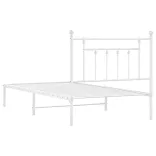 fehér fém ágykeret fejtámlával 100x190 cm
