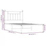 fehér fém ágykeret fejtámlával 100x190 cm