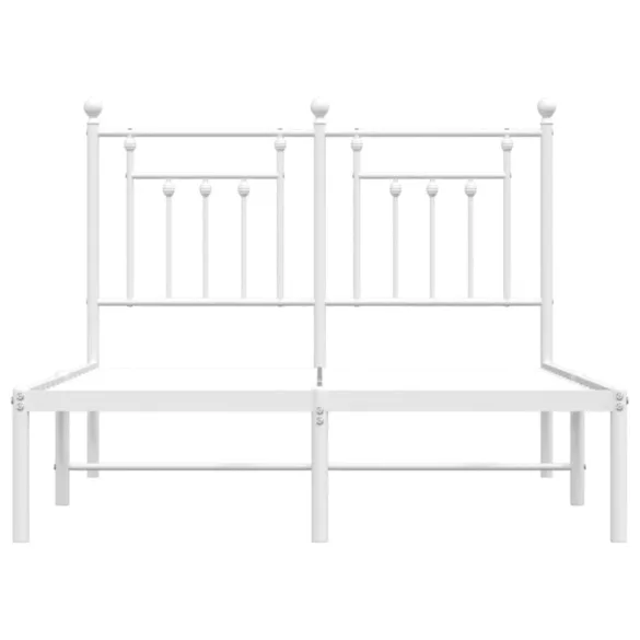 fehér fém ágykeret fejtámlával 120x190 cm