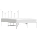 fehér fém ágykeret fejtámlával 120 x 200 cm