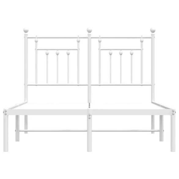 fehér fém ágykeret fejtámlával 120 x 200 cm