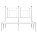 fehér fém ágykeret fejtámlával 135 x 190 cm