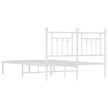 fehér fém ágykeret fejtámlával 140 x 190 cm