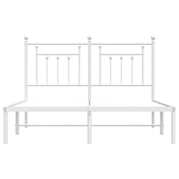 fehér fém ágykeret fejtámlával 140 x 200 cm