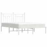 fehér fém ágykeret fejtámlával 150 x 200 cm