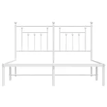fehér fém ágykeret fejtámlával 150 x 200 cm