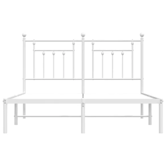 fehér fém ágykeret fejtámlával 150 x 200 cm
