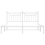 fehér fém ágykeret fejtámlával 180 x 200 cm