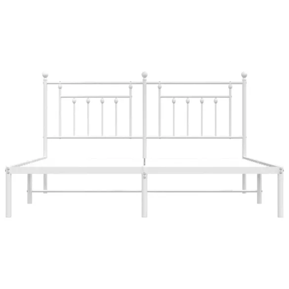 fehér fém ágykeret fejtámlával 180 x 200 cm